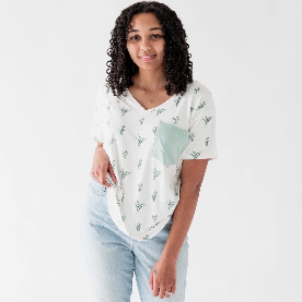 Pocket V Neck
